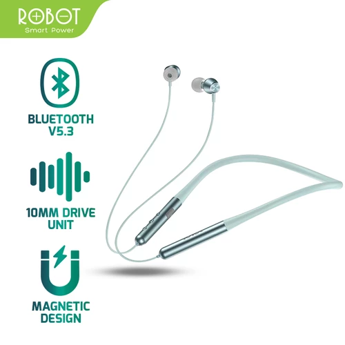 ROBOT N20 Bluetooth Neckband Earphone Magnetic Earbuds
